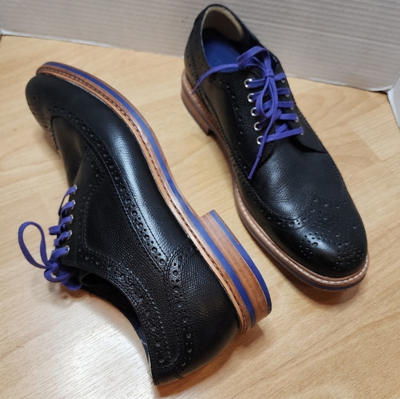 Cole Haan | Shoes | Cole Haan Black Purple Wingtip Lace Up  display picture 1